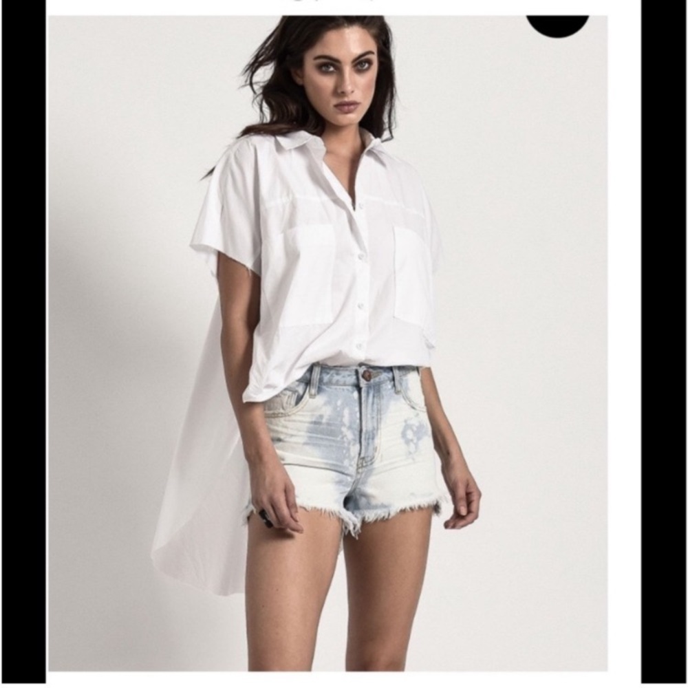 One Teaspoon Bonita Sea Drifter High Waist Frayed Denim Cut Off Shorts 26